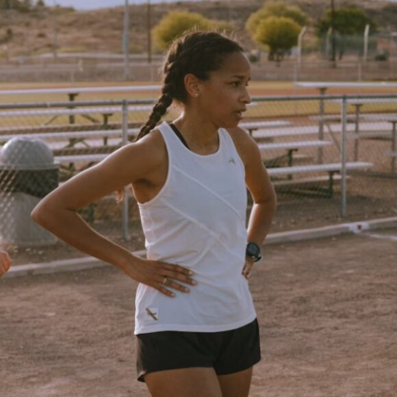 tracksmith Tops - Tracksmith - Strata Singlet Tank - Ivory - Large
